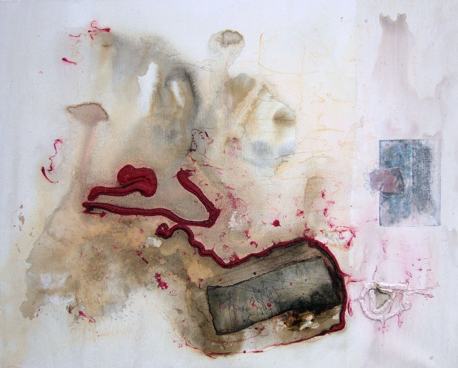 Wisby 23     2006

80 x 100 cm

Pigmente,Acryl,Leim,Papier,Beize,Buntstift auf Leinwand