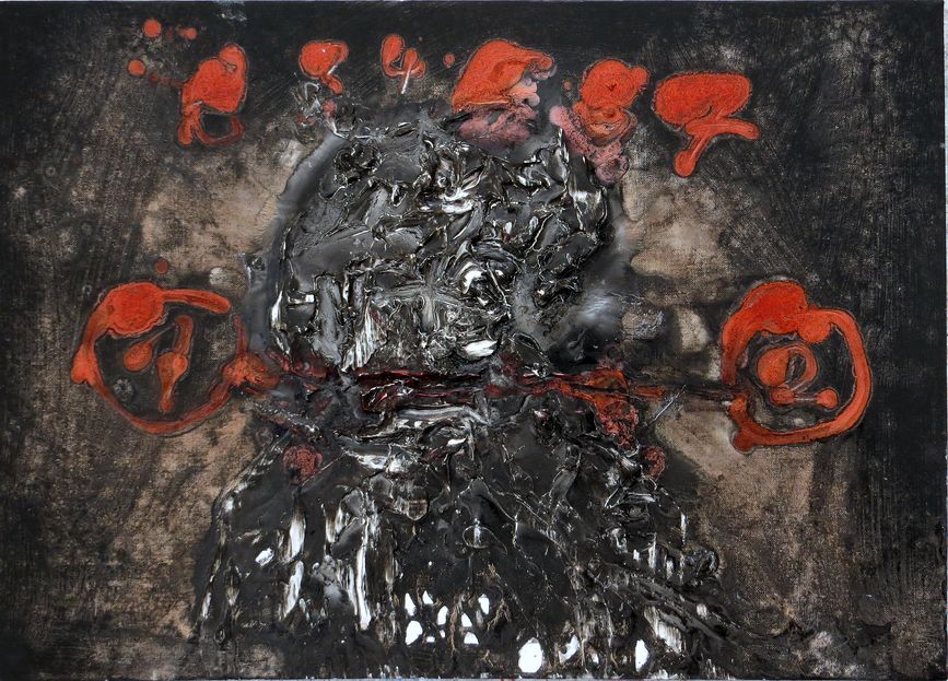 TUBIAO 1 - 8.Februar 2013

 49,5x69,5 cm

Acryl, Asche, Schellack, Pigmente, Chinatusche auf Leinwand