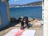 bei der Arbeit in Bandol-Südfrankreich im März 2005

