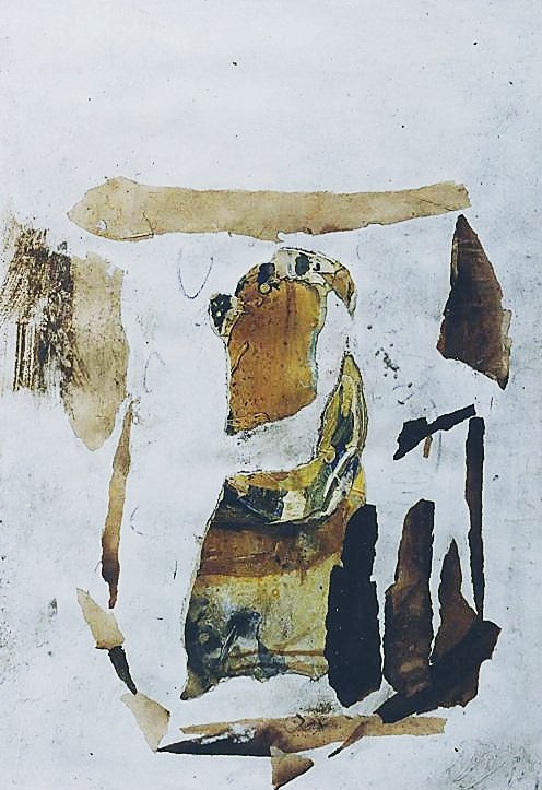 aus dem Bilderzyklus MUTTERLAND

1997, 70x100 cm

Asche, Acryl, Pigmente, Staub, Graphit, Bitumen auf Karton