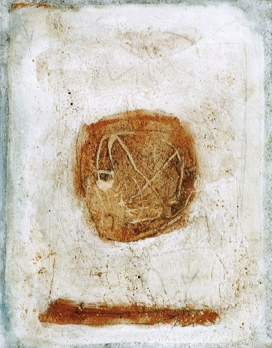 GOZI  UM

2001   90x75 cm

 Steinstaub , Pigmente, Acryl auf Leinwand
