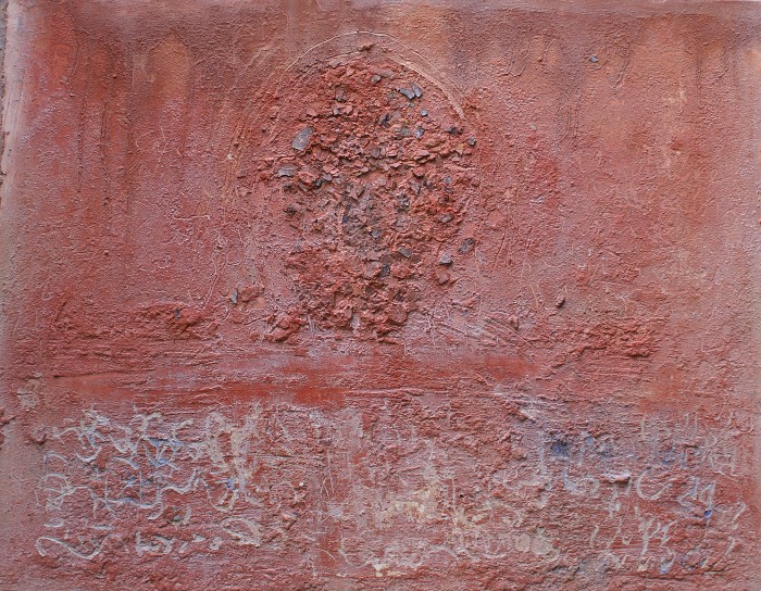 NAKANO (innerlich)

140x170cm

Steinstaub aus Mallorca,Splitter der Graffitis an der Berliner Mauer (Mauerpark) Pigmente,Acryl auf Leinwand