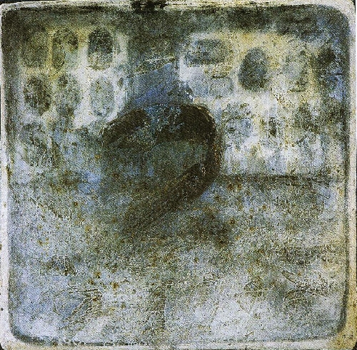 WATASHINO   1999 SA

124,5x124 cm.

Asche, Acryl,Bitumen,Pigmente, Staub auf Leinwand

