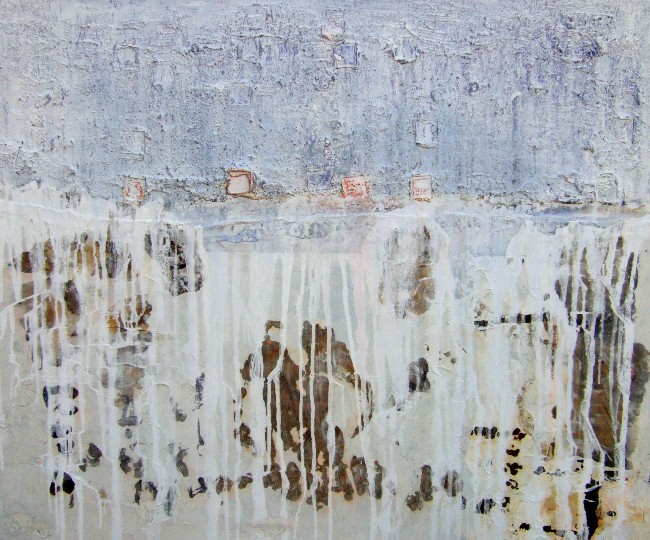 KIM MUN   März 2007 verkauft

140x160cm

Acryl,Pigmente,Steinstaub,Glas,Tusche-Zeichnung auf Chinapapier auf Leinwand