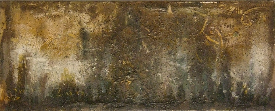 DAWAR   Dez.2008

50x40cm

Asche,Acryl,Pigmente,Staub,Sand,Schellack,auf Leinwand