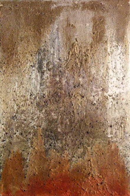 TUNG    Dez.2008

120x80cm

Asche,Acryl,Pigmente,Staub,Sand,Schellack,auf Leinwand