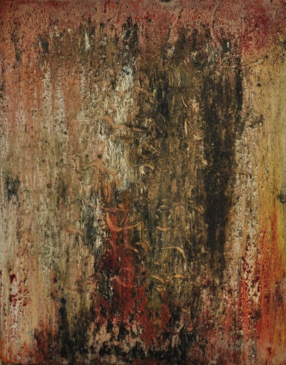 Rawang    Dez.2008



Asche,Acryl,Pigmente,Staub,Holzkohle,Schellack,Bitumen auf Leinwand