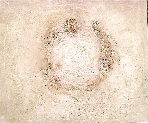 MOBURO 2002 Vü

125x150 cm

Steinstaub aus Mallorca,Pigmente,Acryl auf Leinwand