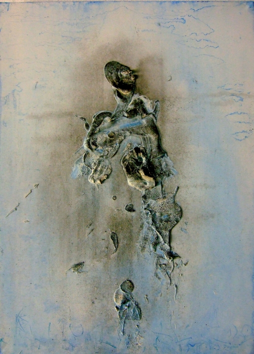 Lahushi 4  Januar 2011 

70x50cm

Asche,Holzkohlenstaub,Acryl,Pigmente,Chinatusche auf Leinwand
