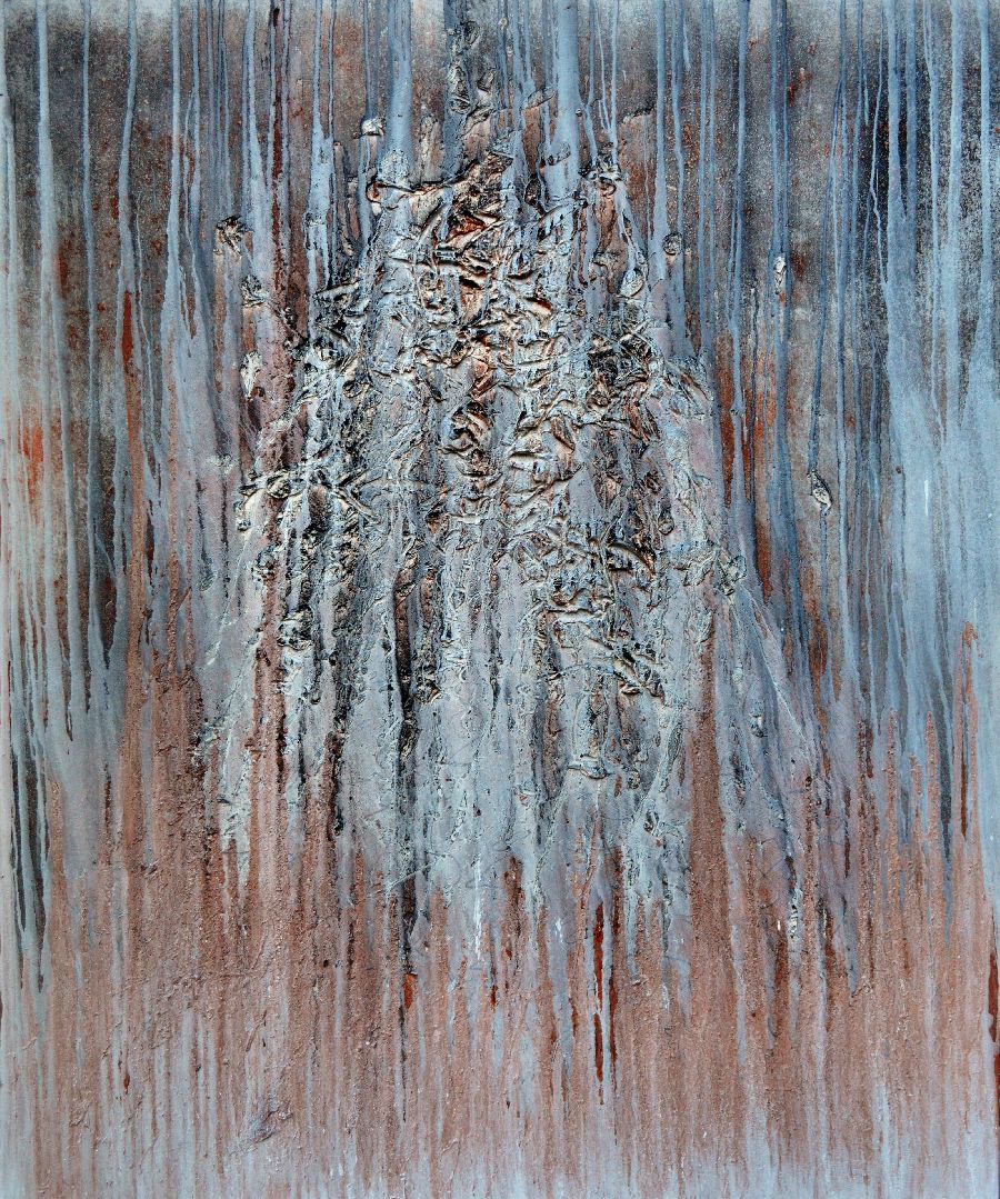 HAIRO  September 2011 

 180x150cm

Asche,Holzkohlenstaub,Acryl,Pigmente, Schellack auf Leinwand