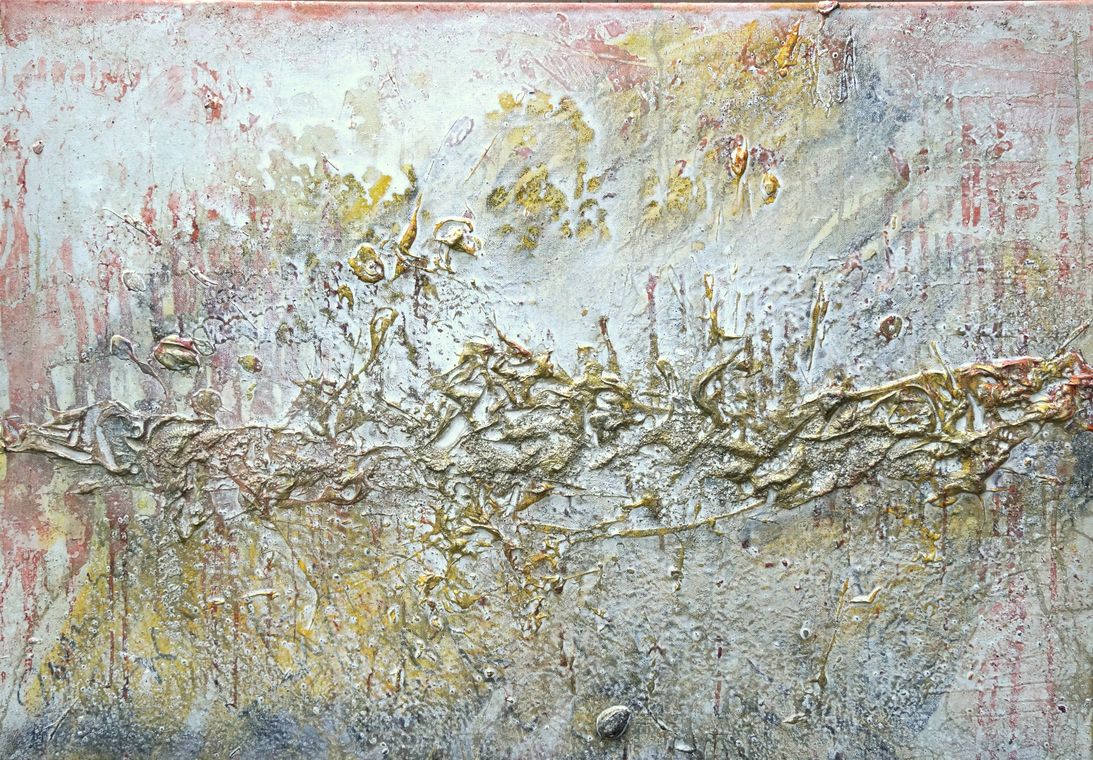 SHIRAI a 29.August 2013

 70x100cm 

Acryl, Asche,Pigmente, Schellack auf Leinwand