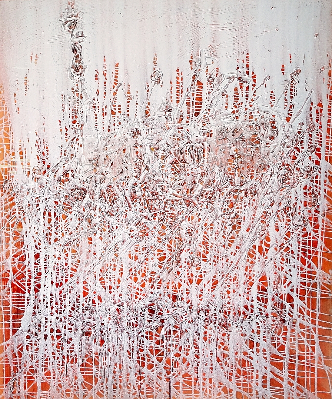 BORU  8.MAI 2014

180x150cm

Acryl, Schellack, Holzkohle,Staub,Sand, Pigmente auf Leinwand